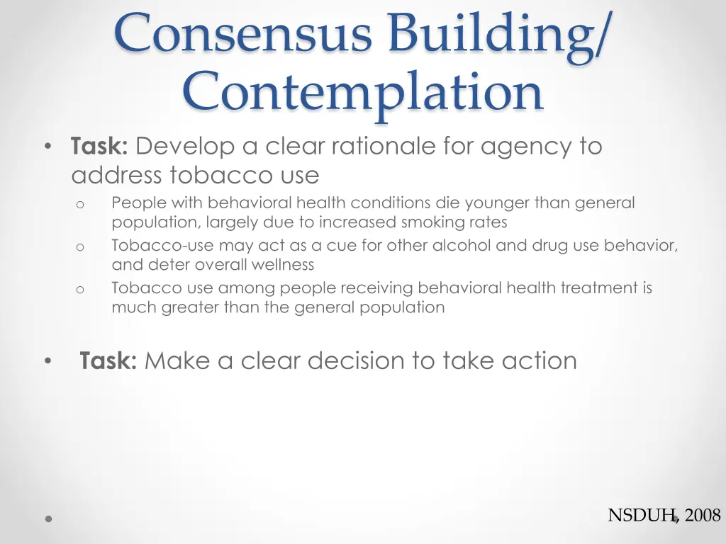 consensus building contemplation task develop