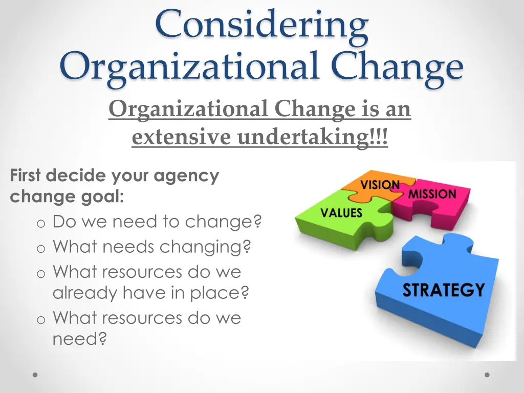 considering organizational change organizational