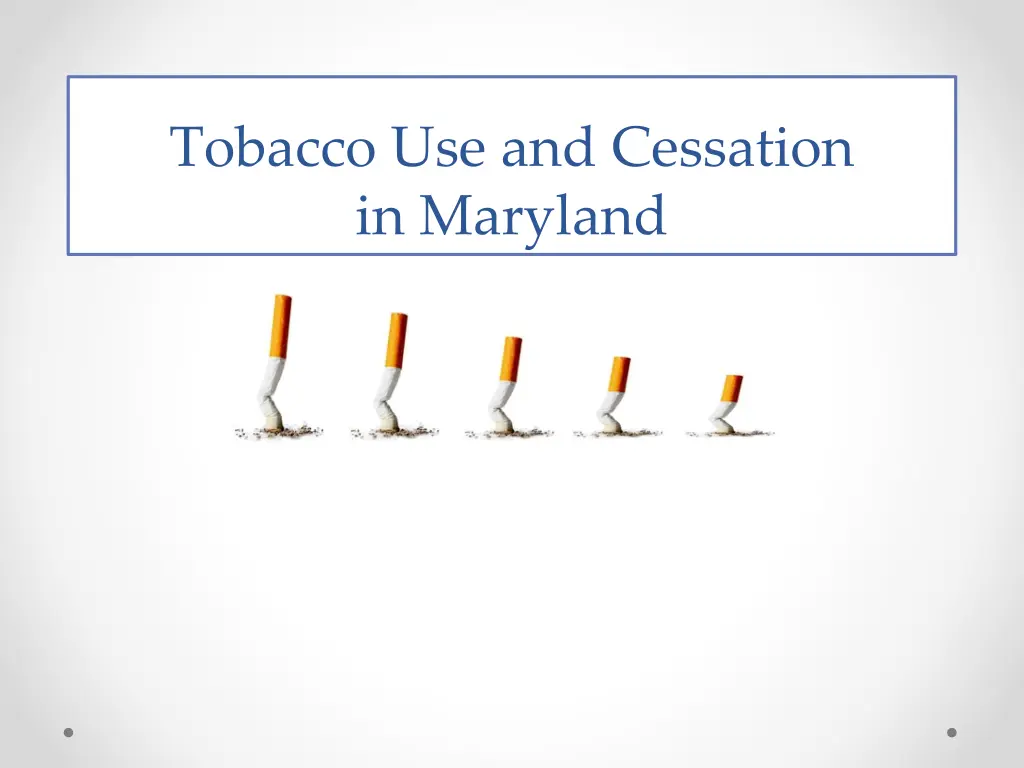 tobacco use and cessation in maryland