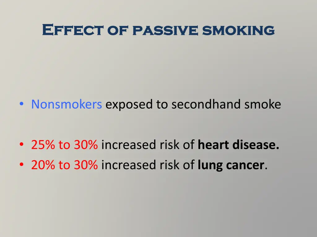 effect of passive smoking effect of passive