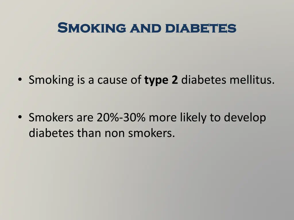 smoking and diabetes smoking and diabetes