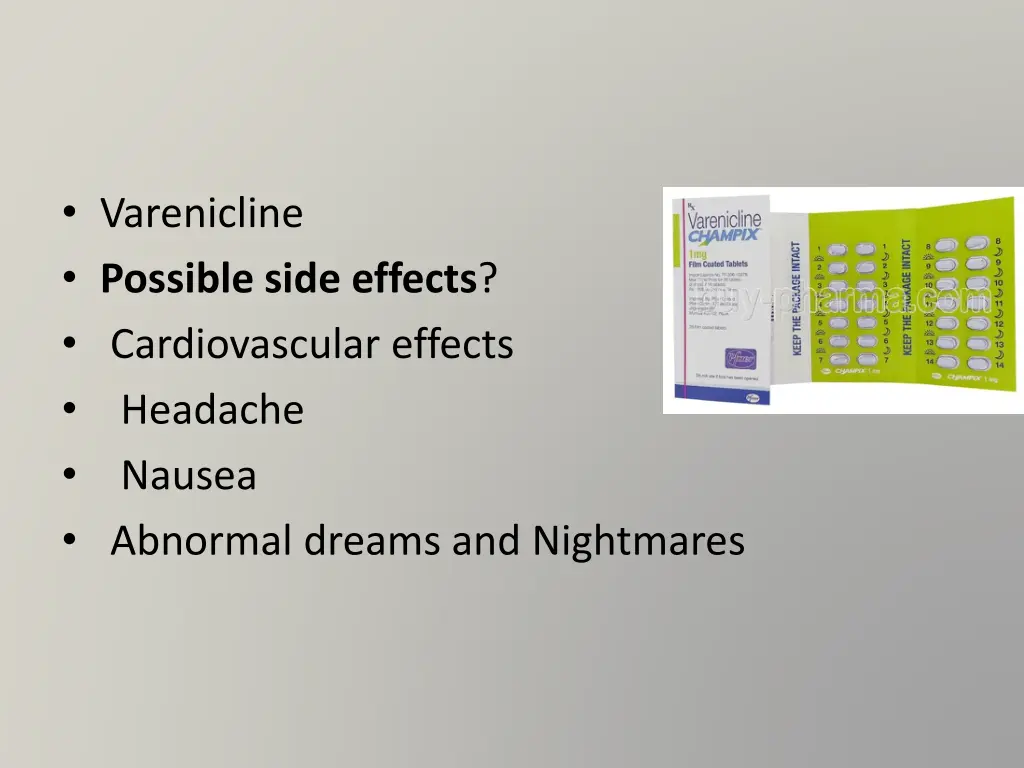 varenicline possible side effects cardiovascular