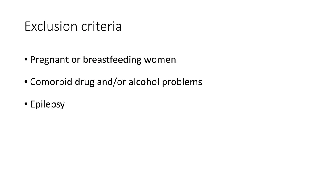 exclusion criteria