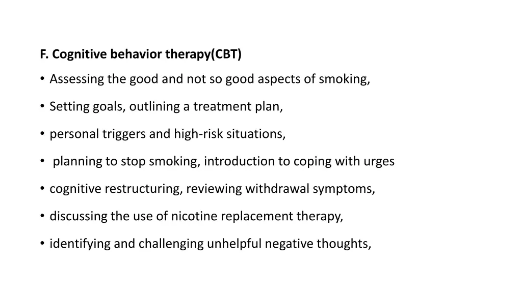 f cognitive behavior therapy cbt