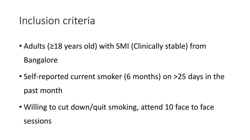 inclusion criteria