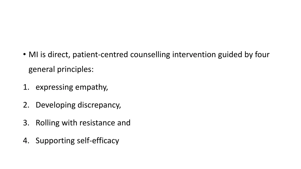 mi is direct patient centred counselling