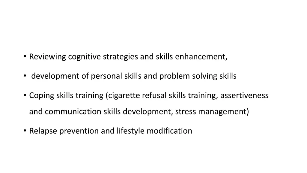 reviewing cognitive strategies and skills