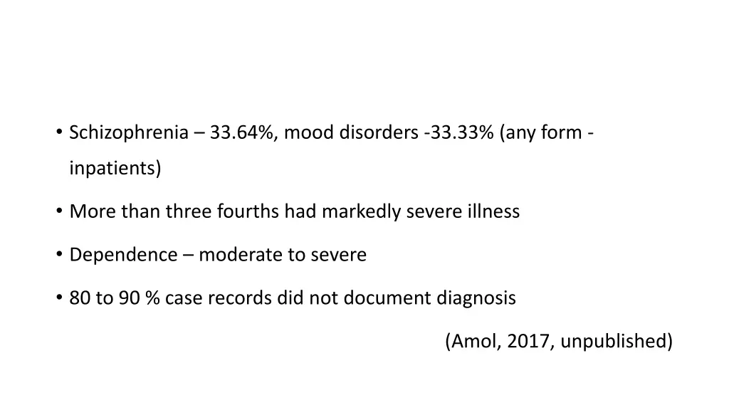 schizophrenia 33 64 mood disorders 33 33 any form