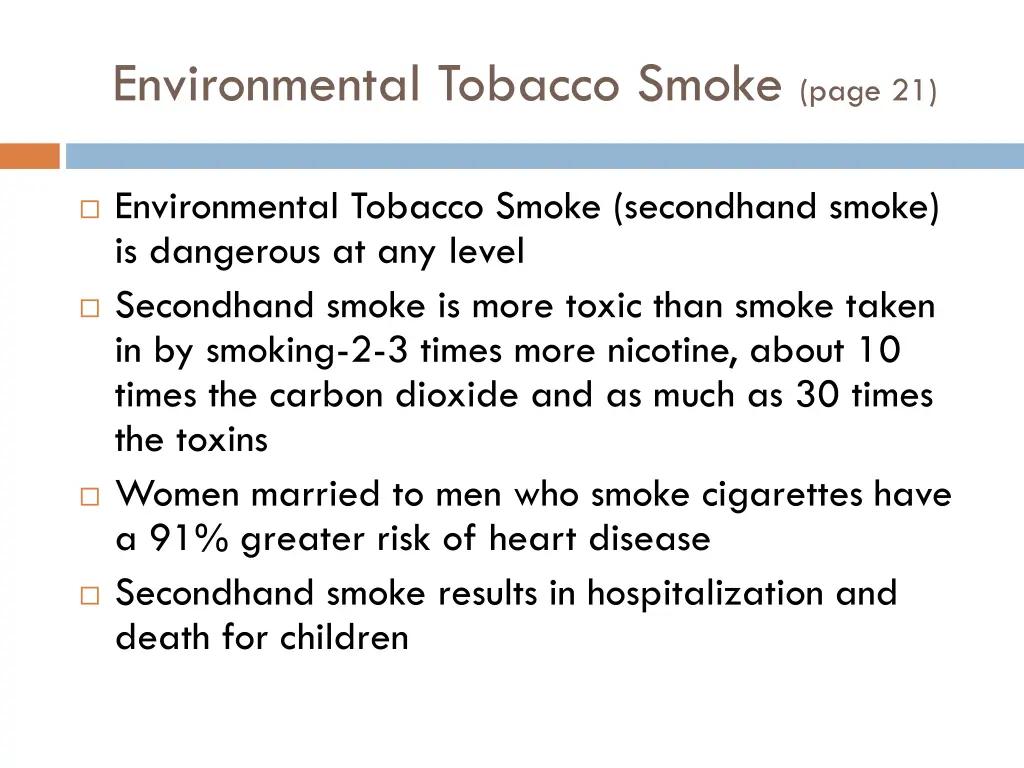 environmental tobacco smoke page 21