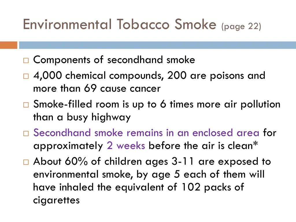 environmental tobacco smoke page 22