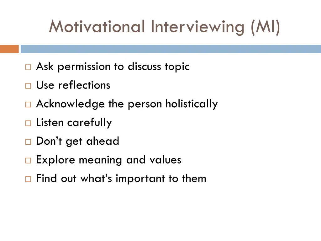 motivational interviewing mi