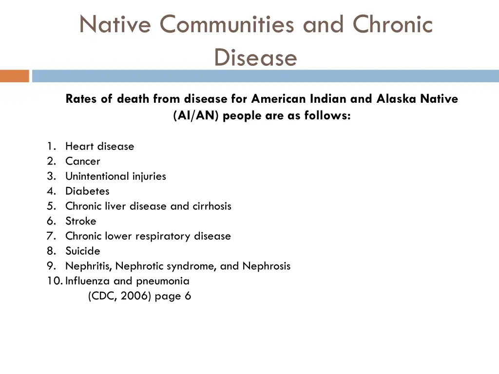 native communities and chronic disease 1