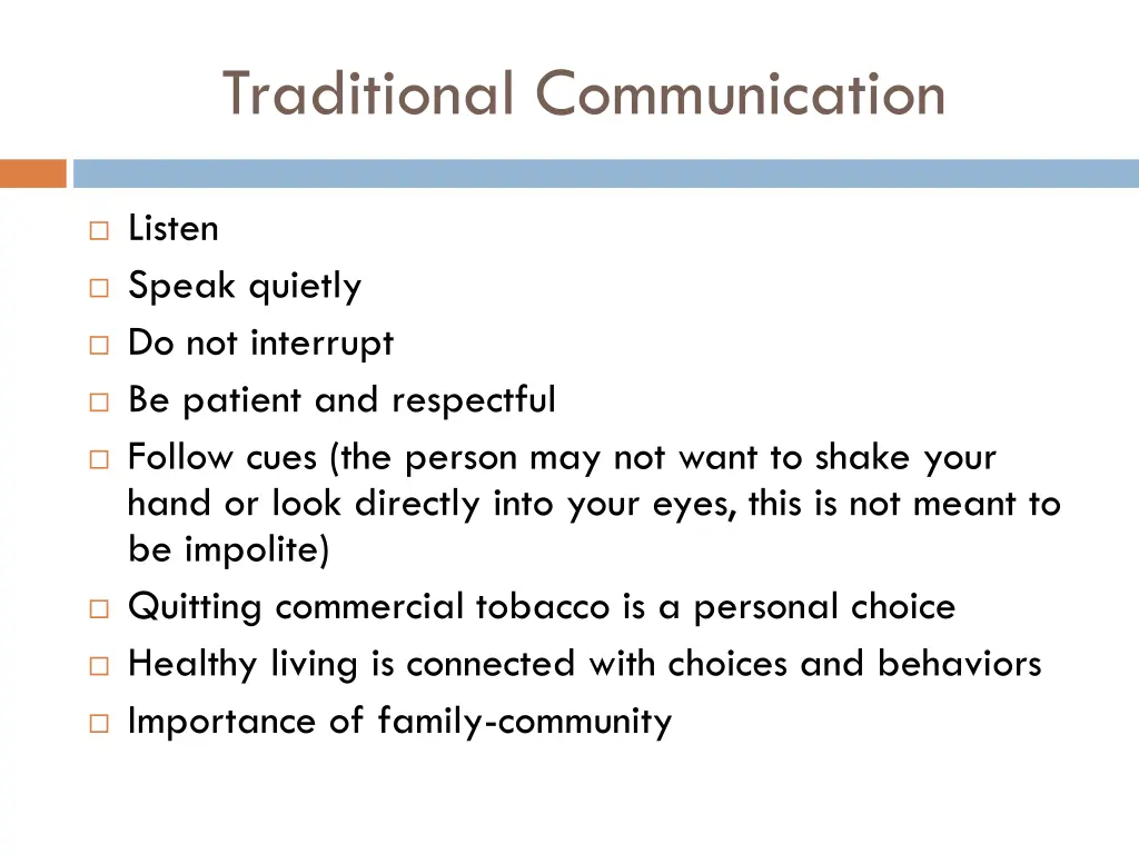 traditional communication