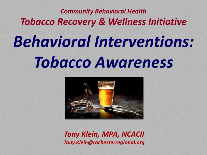 community behavioral health tobacco recovery