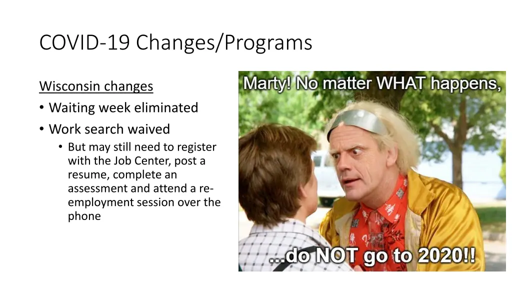 covid 19 changes programs