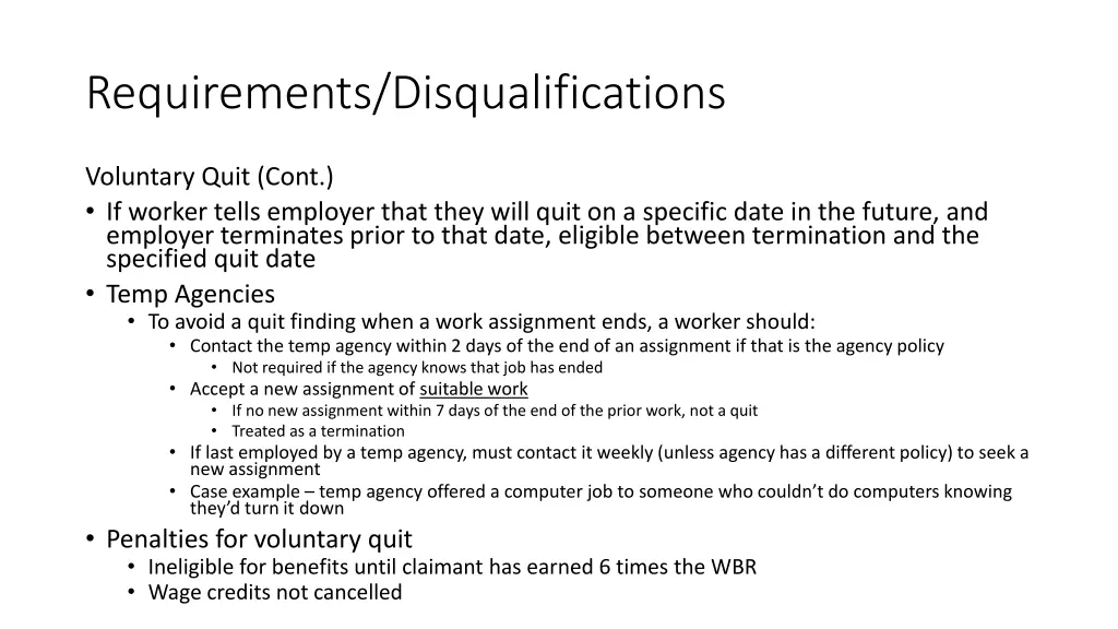 requirements disqualifications 18