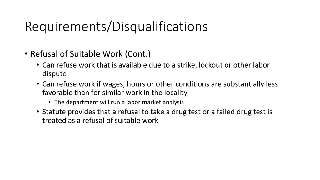 requirements disqualifications 23