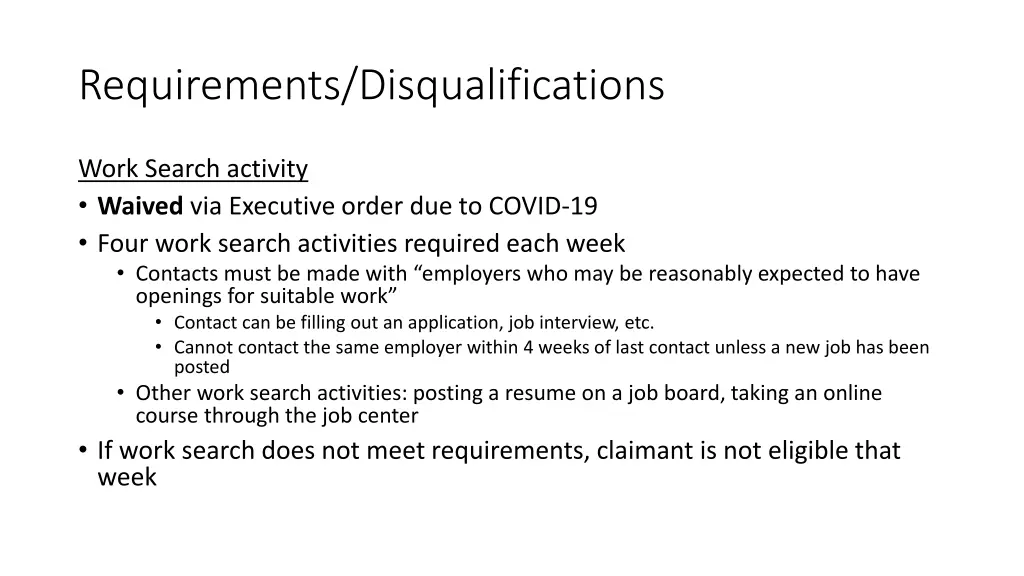 requirements disqualifications 5