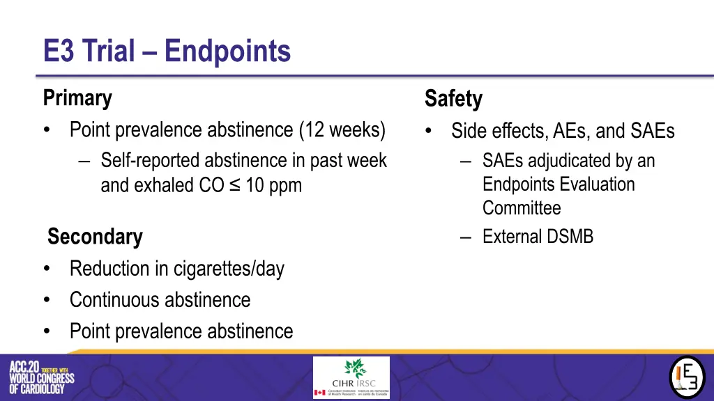 e3 trial endpoints