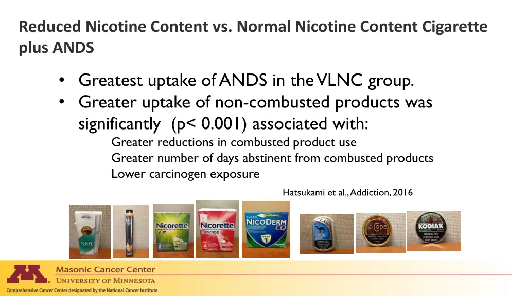 reduced nicotine content vs normal nicotine