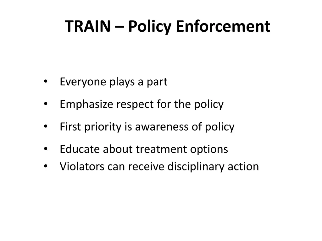 train policy enforcement