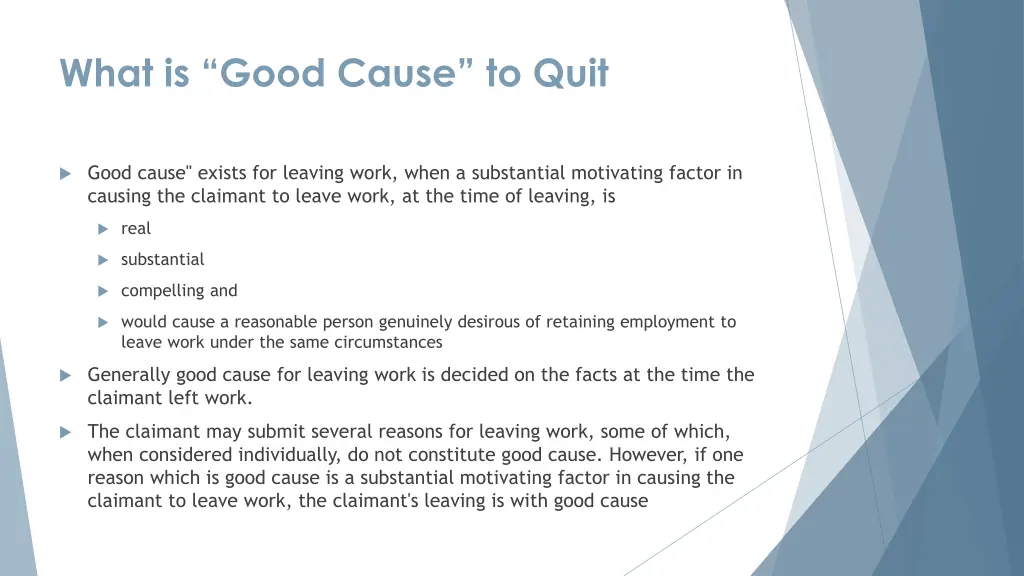 what is good cause to quit