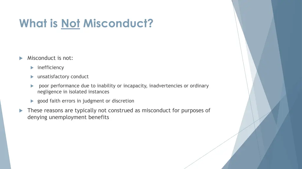 what is not misconduct