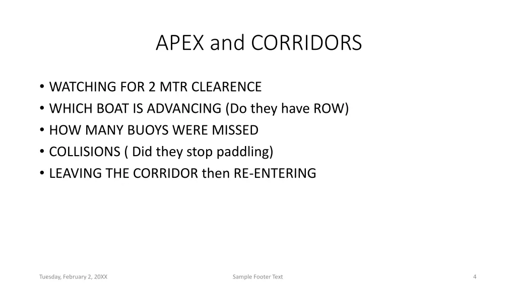 apex and corridors