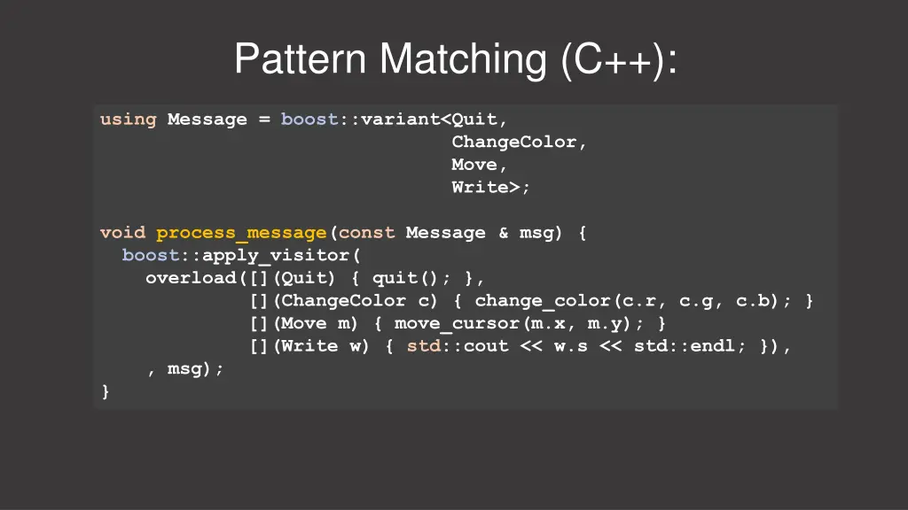 pattern matching c