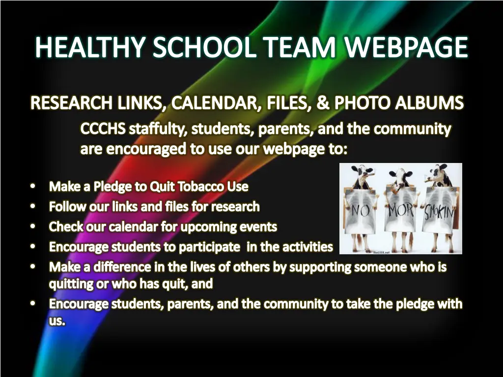 healthy school team webpage