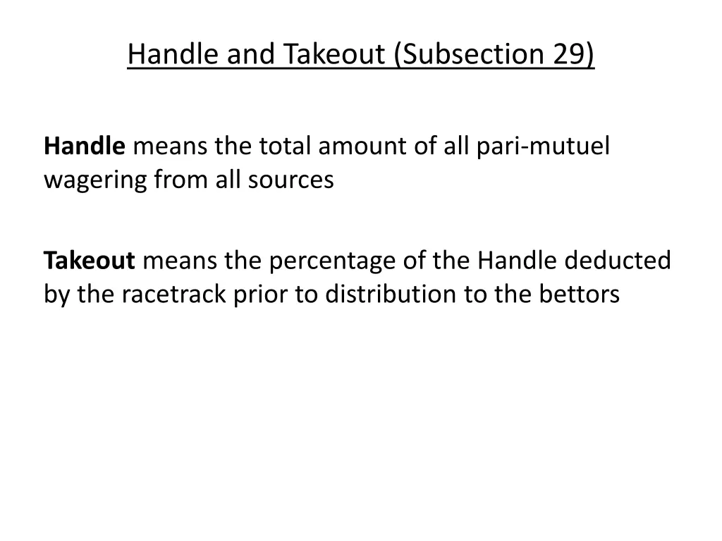 handle and takeout subsection 29