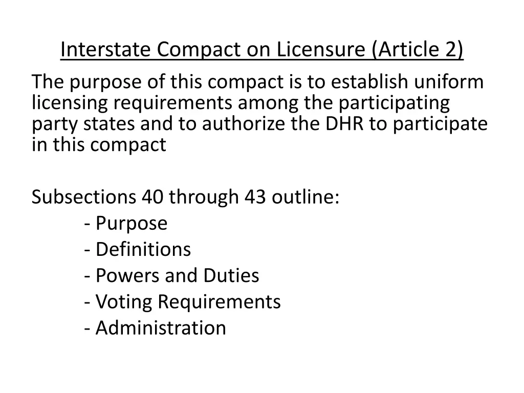 interstate compact on licensure article