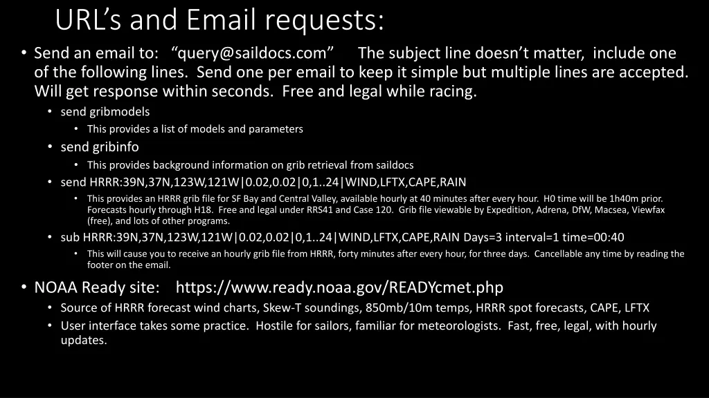 url s and email requests send an email