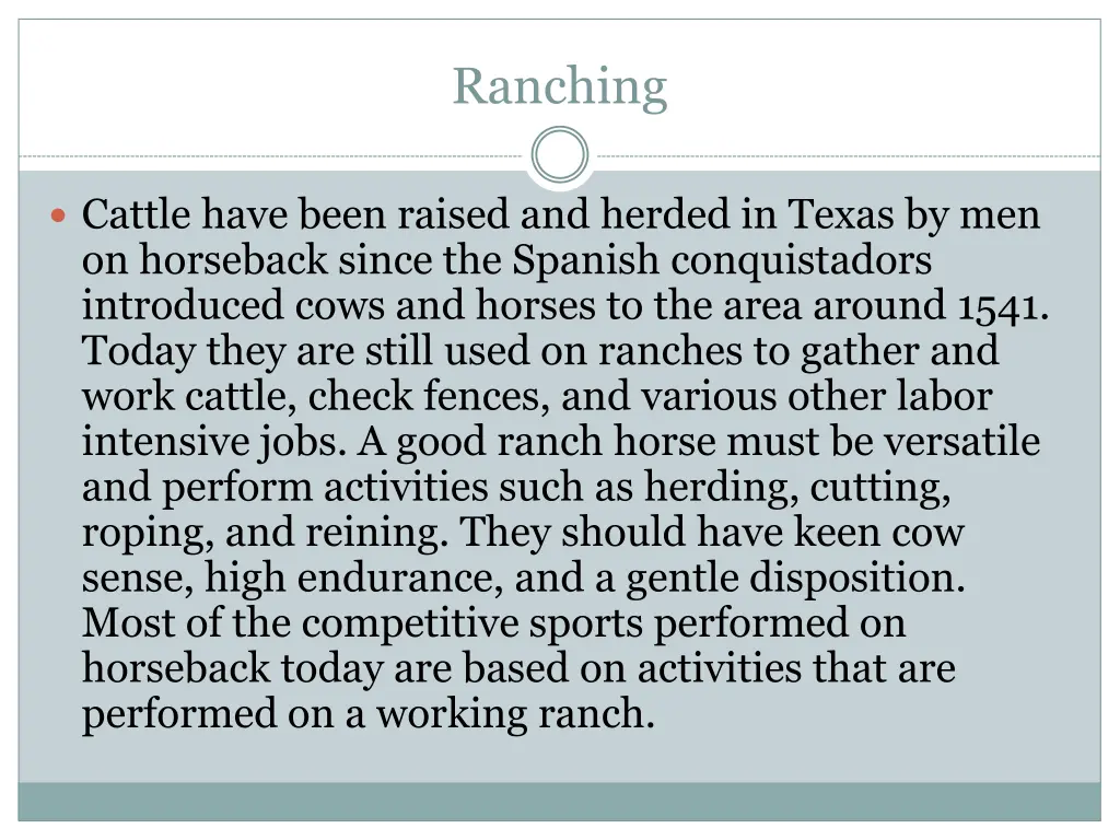 ranching