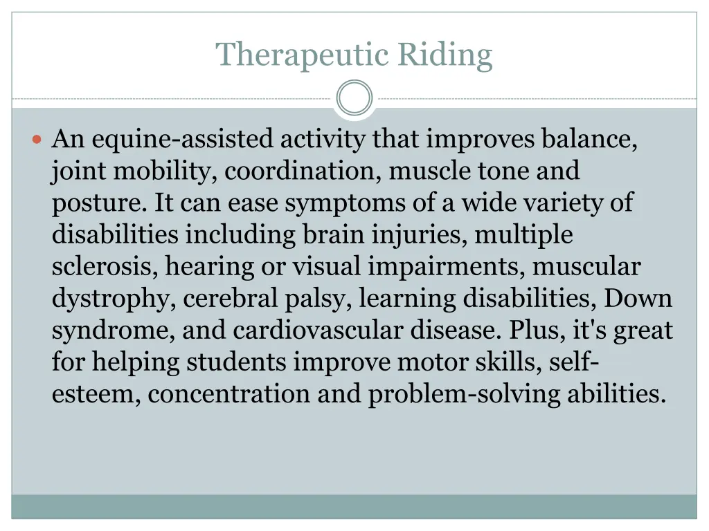 therapeutic riding