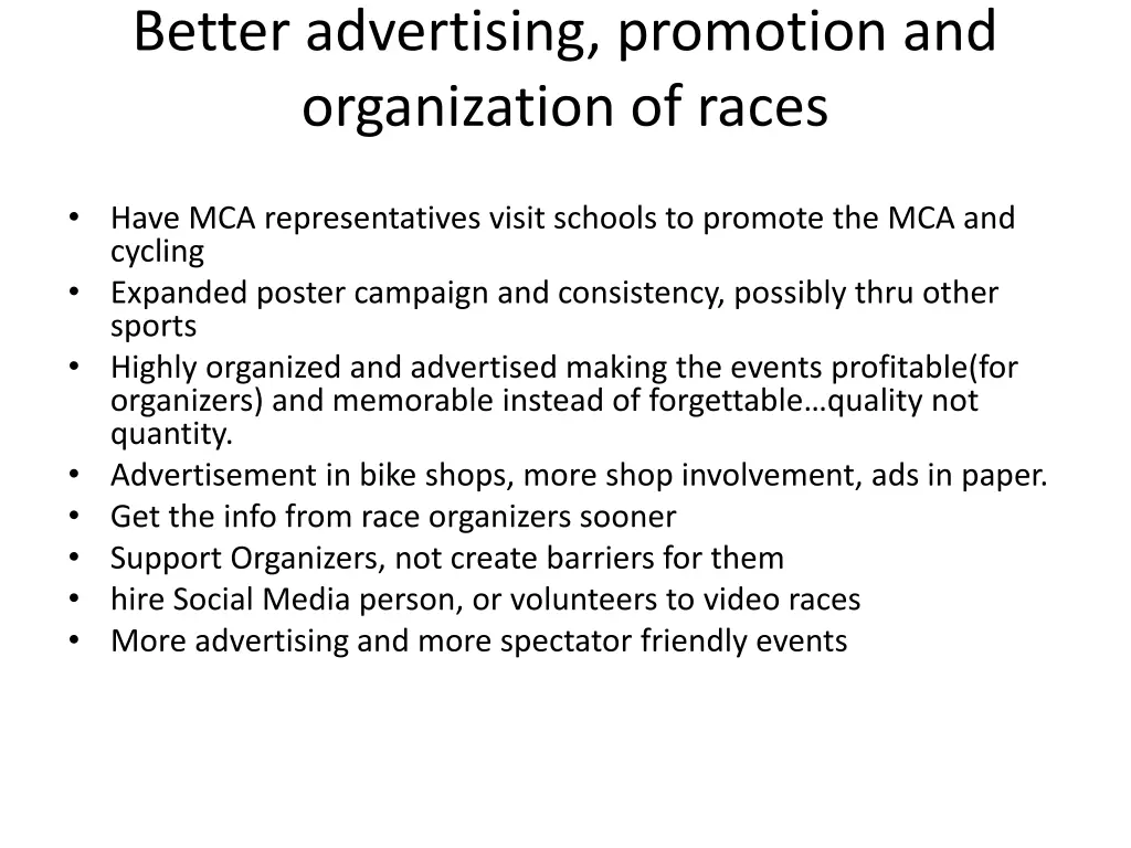 better advertising promotion and organization