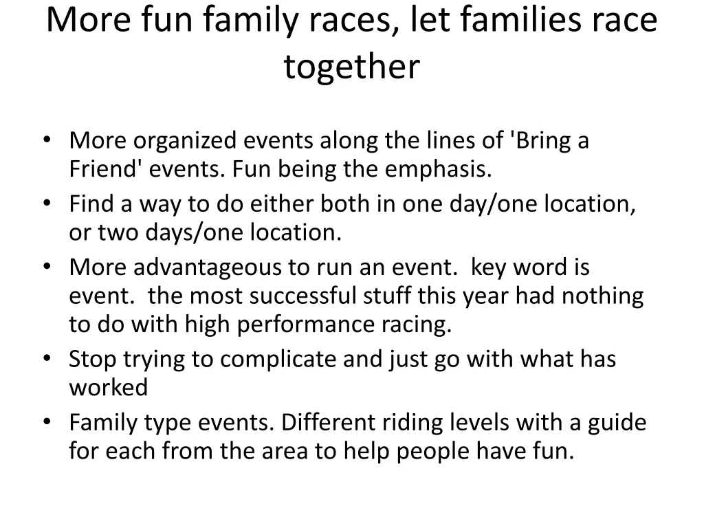 more fun family races let families race together