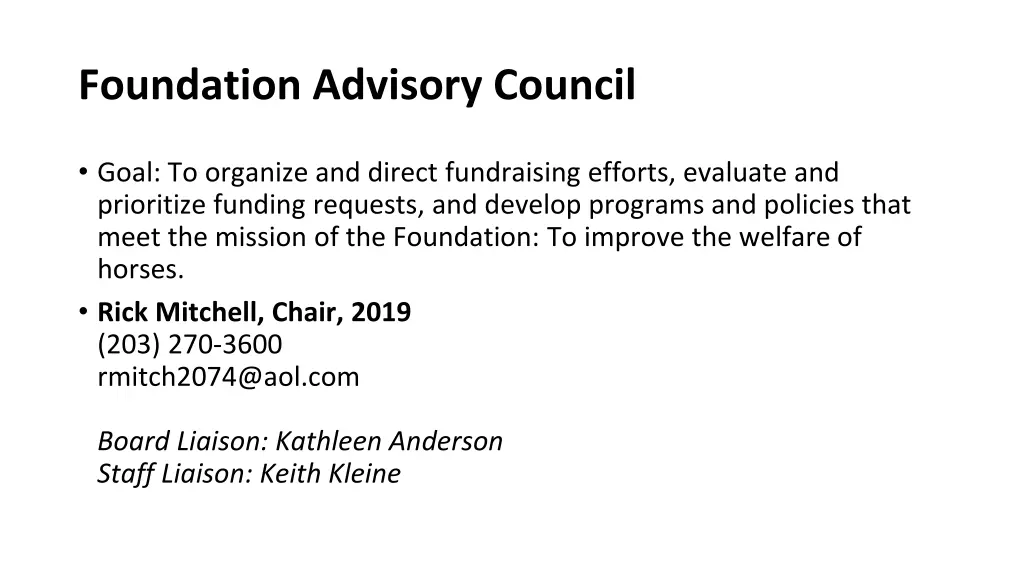 foundation advisory council