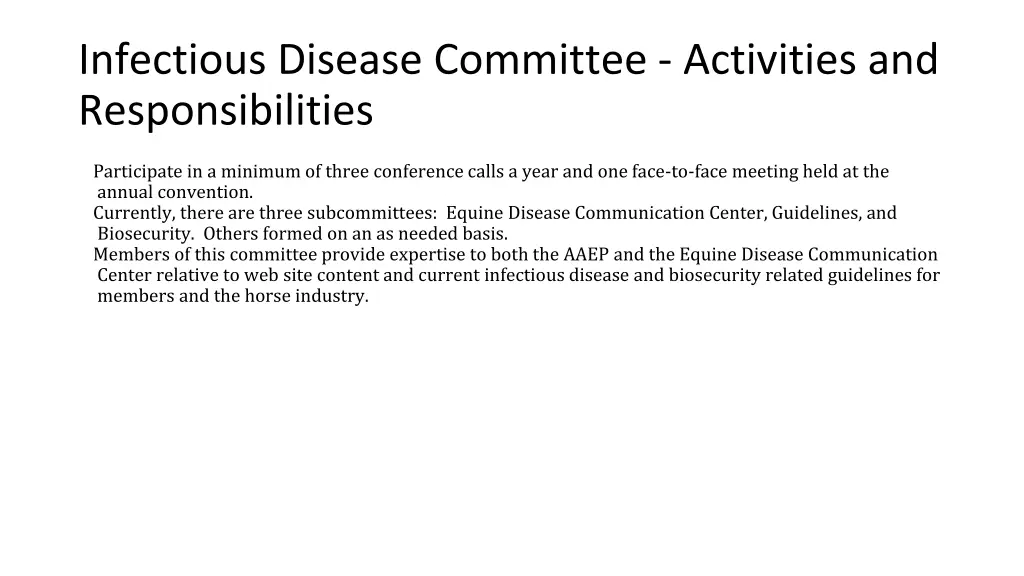 infectious disease committee activities