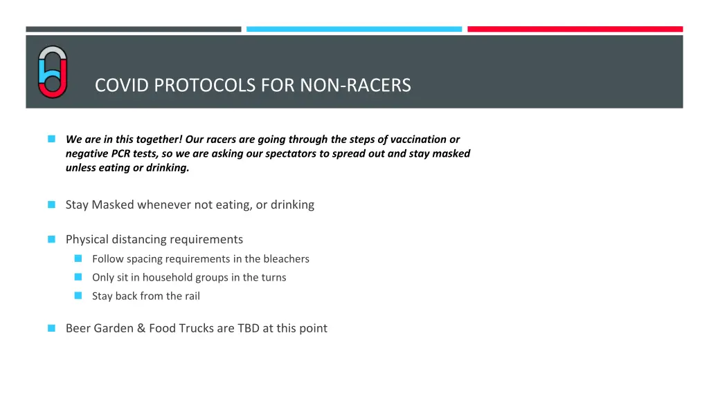 covid protocols for non racers