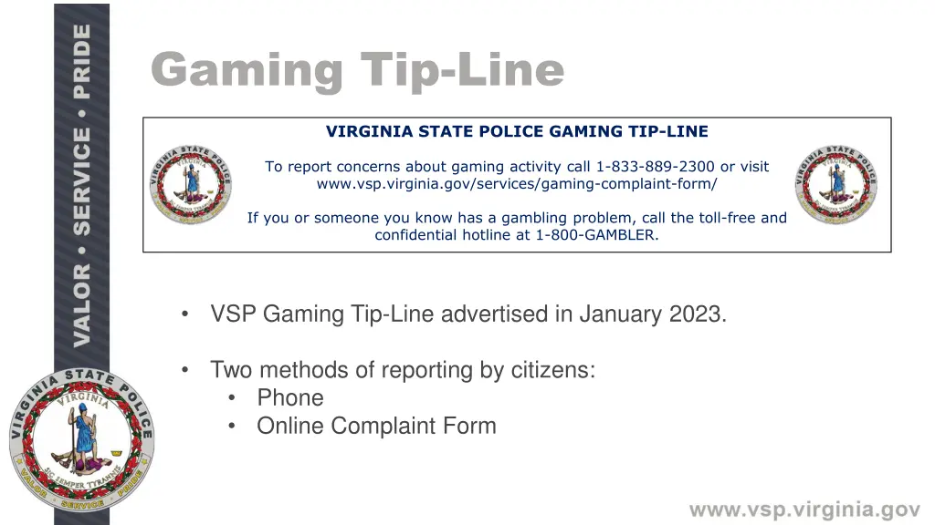 gaming tip line