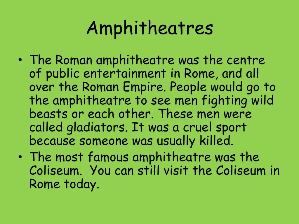 amphitheatres