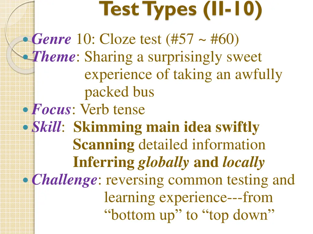 test types ii 10