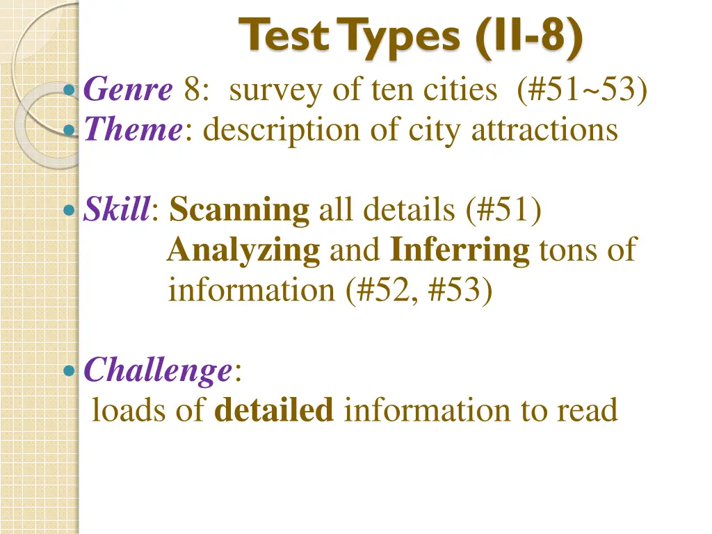 test types ii 8