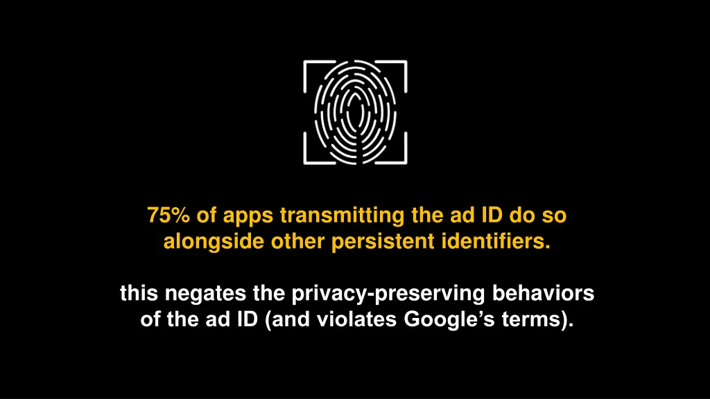 75 of apps transmitting the ad id do so alongside