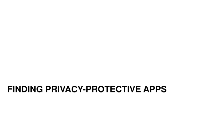 finding privacy protective apps