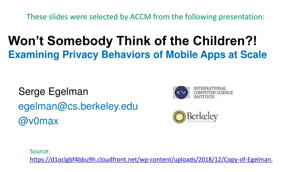 these slides were selected by accm from