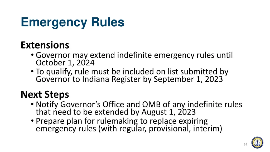 emergency rules 1