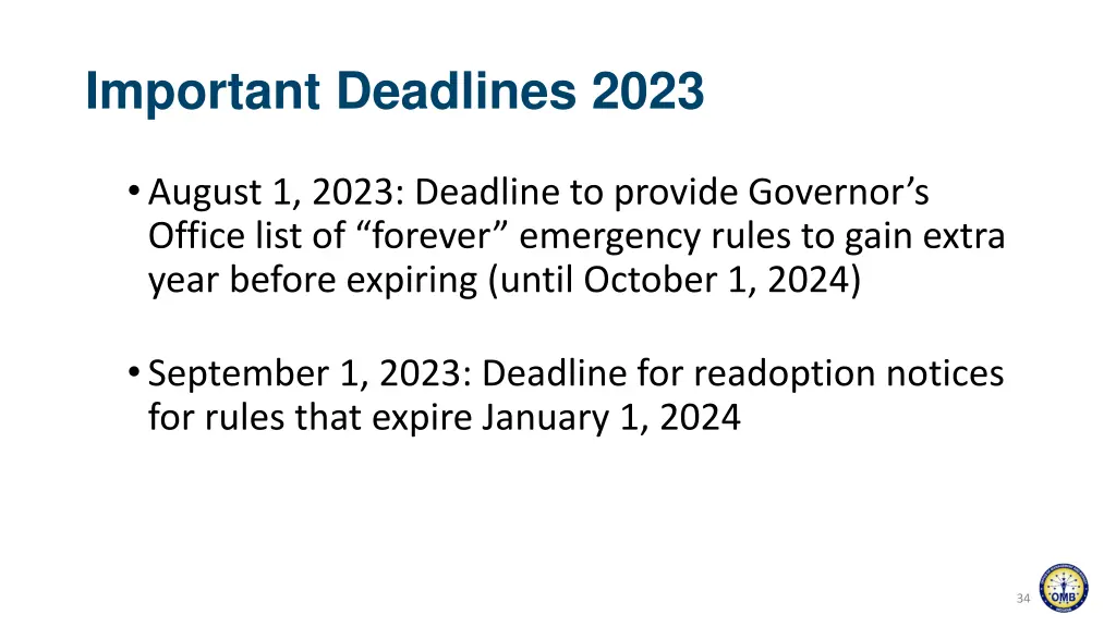 important deadlines 2023