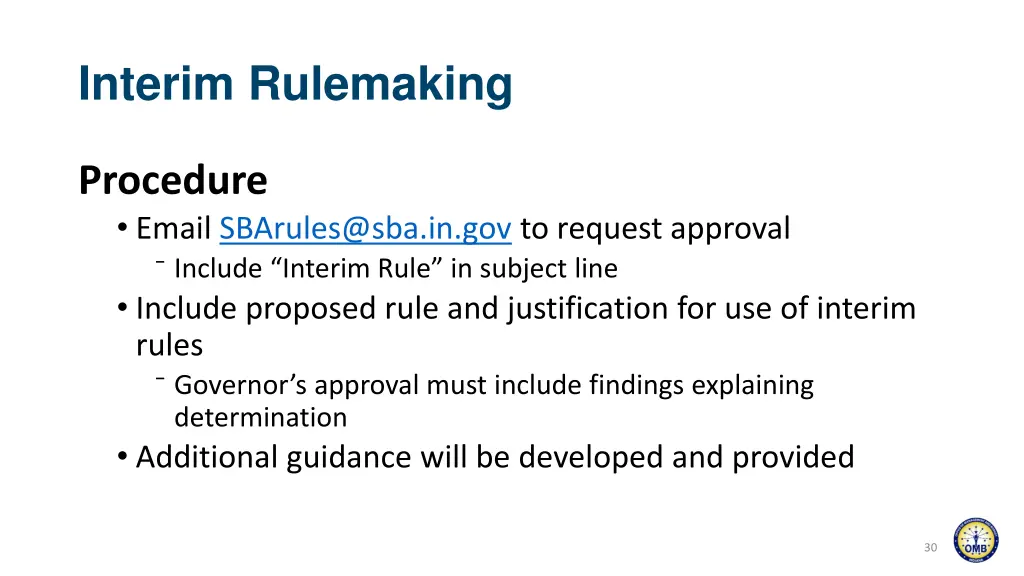 interim rulemaking 2